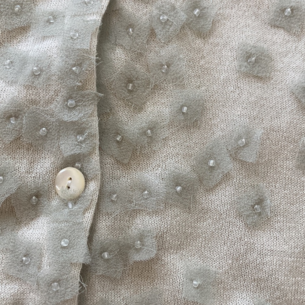 J. Crew Short Sleeve Embellished Cardigan Sweater - Picture 4 of 5